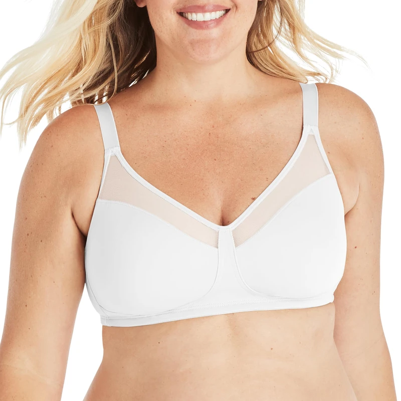 Playtex Women's 18 Hour Smoothing Minimizer Wirefree Bra Us4697, 0.5 inches, White, 40DD