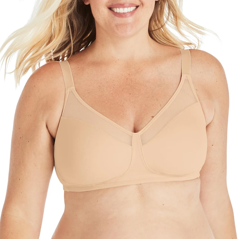 Playtex Women's 18 Hour Smoothing Minimizer Wirefree Bra, Nude, 36C - Image 1
