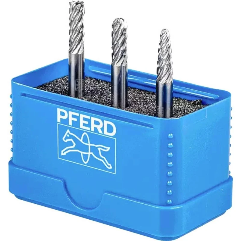PFERD HM milling bit Set, 3 Pieces, All-Round Teeth, Shaft Diameter 6 mm, milling bit Diameter 6 mm, 21901406 - for Versatile use on The Most Important Materials