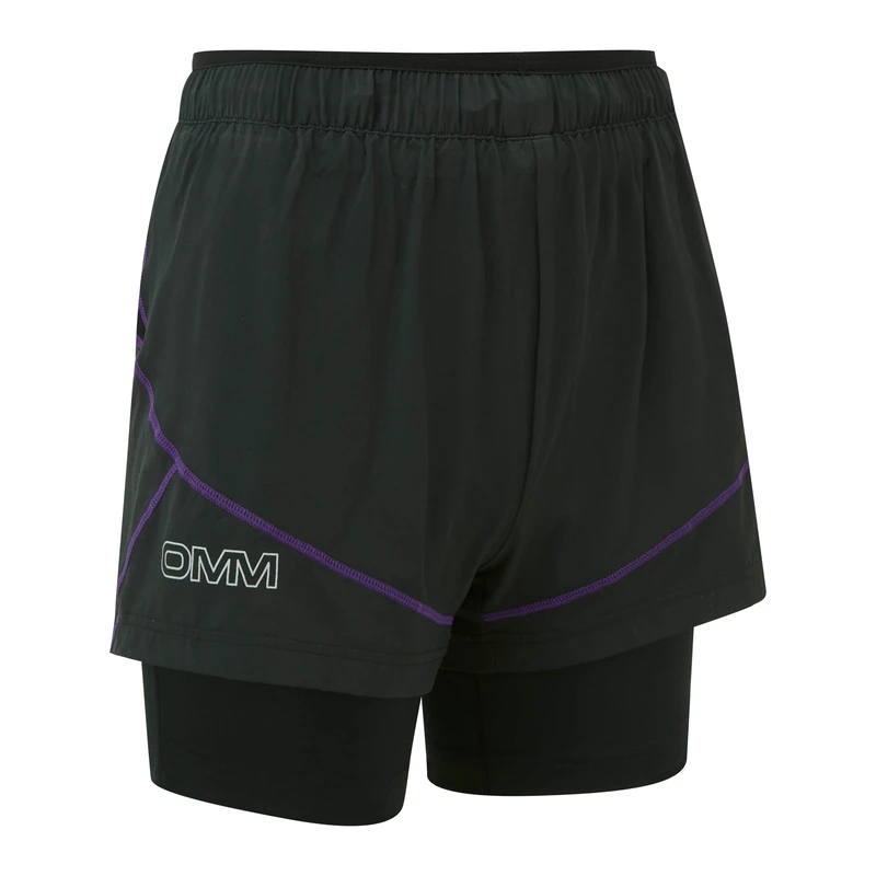 OMM Pace Shorts - Black/Purple, X-Large - Image 1