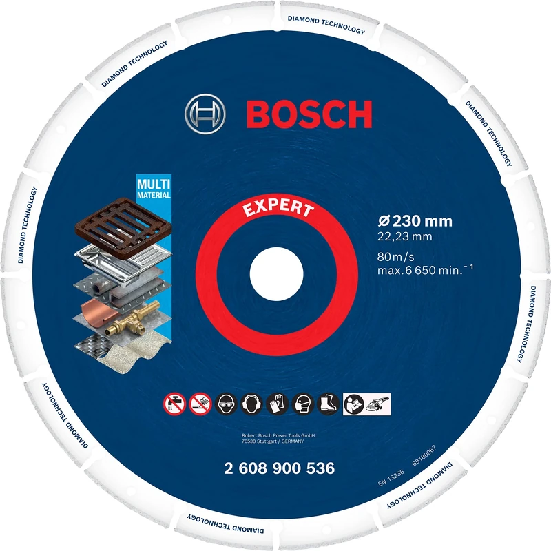 Bosch Professional 1x Expert Diamond Metal Wheel Large Size Cutting Disc (for Cast iron, Ø 230 mm, Accessories Large Angle Grinder)