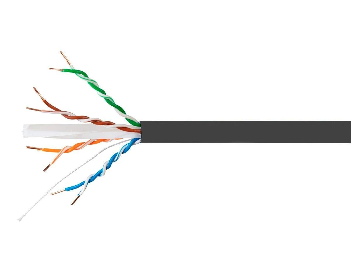 Monoprice Entegrade Series 1000FT Cat6A Plus 650MHz UTP Solid Riser-Rated (CMR) 23AWG Bulk Bare Copper Ethernet Network Cable 10G Black