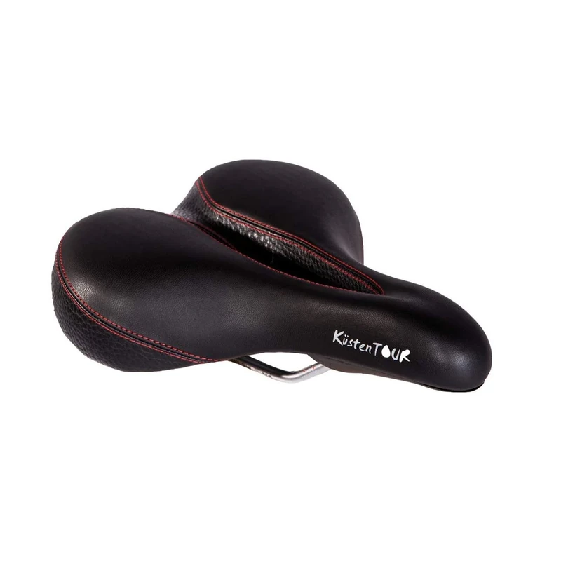 P&P pro cycling Coastal Tour Berquem Bicycle Saddle, Black/Red, Standard