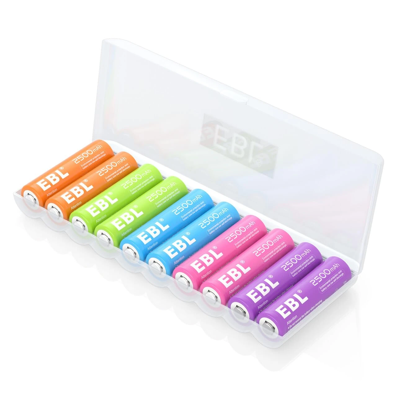 EBL AA Rechargeable Batteries 2500mAh High Capacity Long Lasting Ni-MH Batteries 10 Packs (New Packaging, Images Coming Soon)