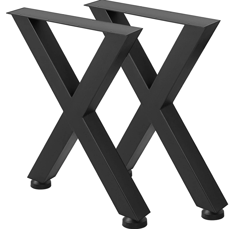VEVOR Metal Table Legs - 28.3 x 23.6 Inch Black Premium Steel X-Frame Style Country Table Legs Perfect for Coffee Store, Home Office, Bar