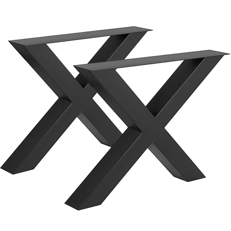 VEVOR Metal Table Legs 28.4 x 29.9 Inch Black Table Legs Premium Steel Table Legs with X-Frame Style Steel Bench Legs Country Style Table Legs Furniture Leg Perfect for Coffee Store Home Office Bar