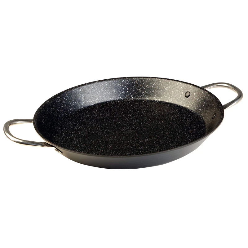WECOOK! - Non-Stick Induction Paella Pan 46 cm | Pressed Aluminium | Ecological Coating Titanium QuanTanium | Suitable for Glass-Ceramic, Gas, Electric, Black, Aluminium