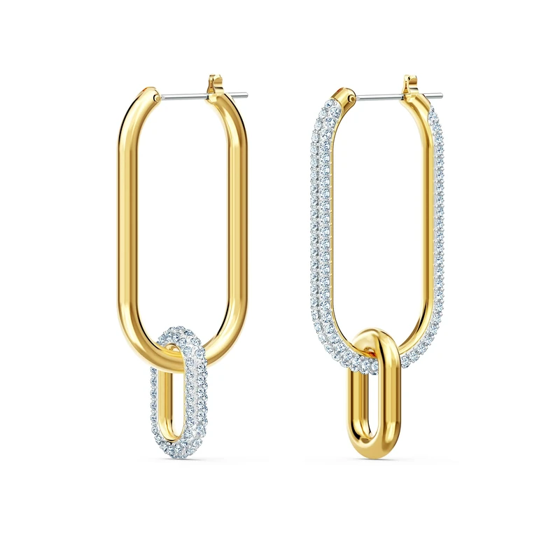 Swarovski Vittore earrings, Asymmetrical, White, Mixed metal finish