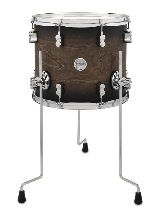 PDP Concept Maple Floor Tom, 14" x 12", Satin Charcoal Burst