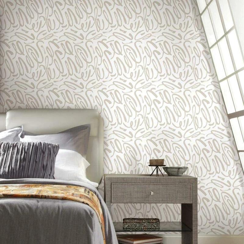 Curly Strokes Adhesive Wallpaper - Image 1