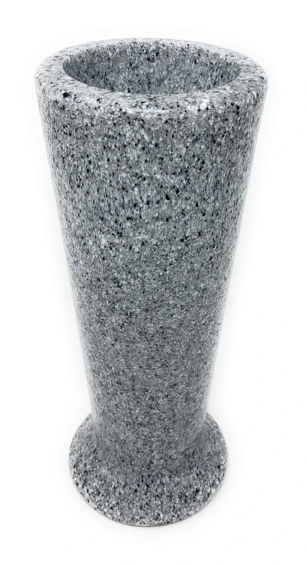 OPTIMUM Slim Memorial Cemetery Flower Vase - Plastic (Light Grey Granite) with Metal Ground Spike, Grave Marker, Decorations for Gravesite, Headstone Flowers Holder, Garden Lawn & Yard