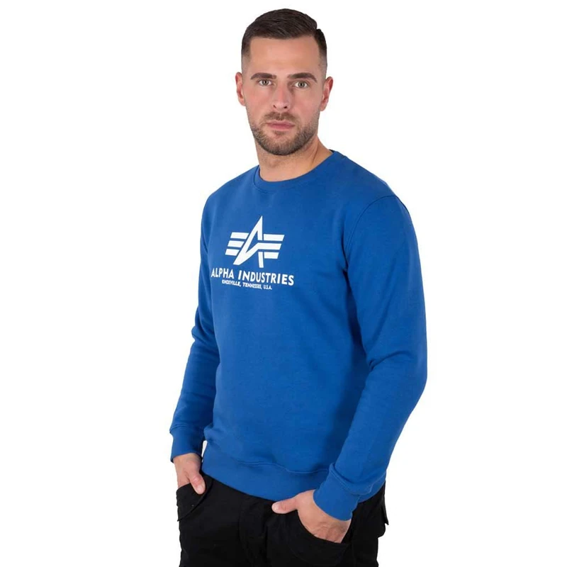 ALPHA INDUSTRIES Men's Basic Sweater Sports Hoodie, NASA blue, XL