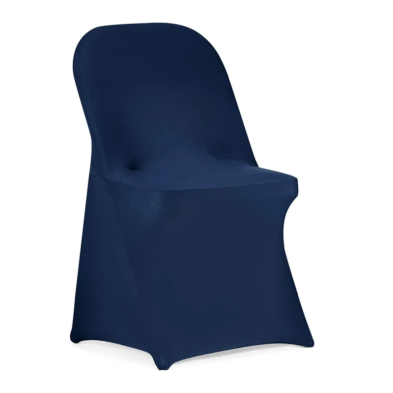 Peomeise Stretch Spandex Folding Chair Cover, Wedding Decorations Seat Covers for Wedding Party Dining Banquet Event (25, Navy)