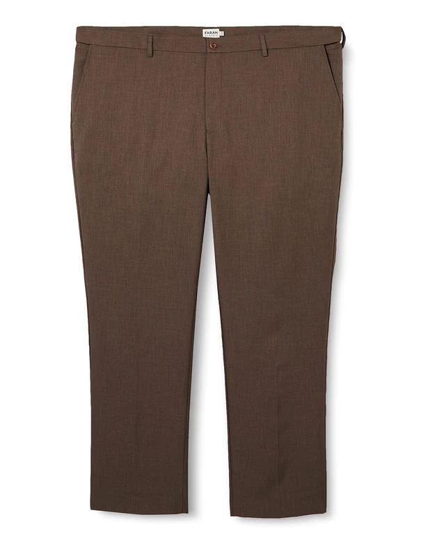 Farah Classic Men's Roachman Trousers, Taupe 33L Marl, 48W