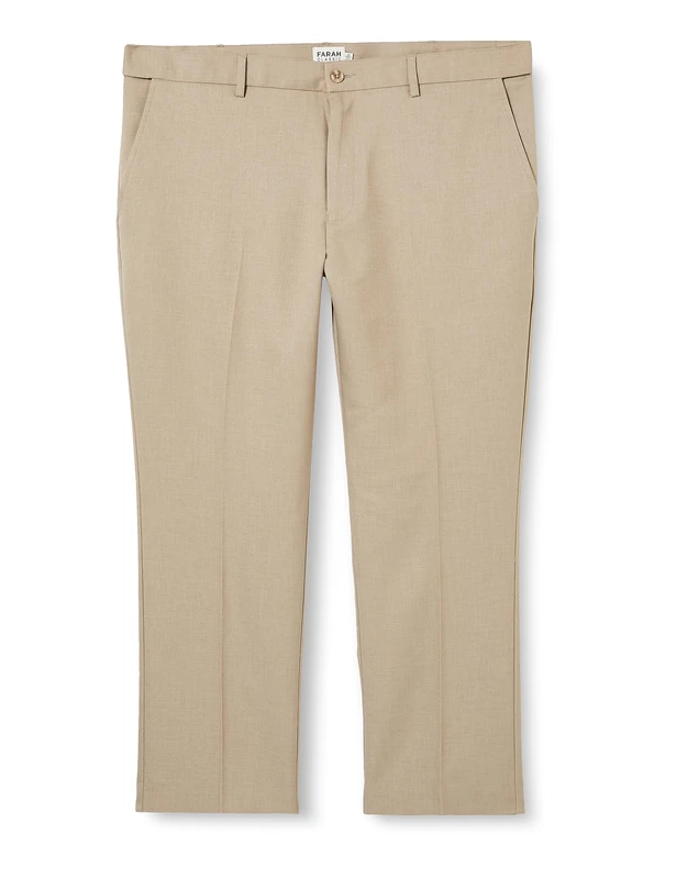 Farah Classic Men's Roachman Trousers, Soft 27L Taupe, 36W