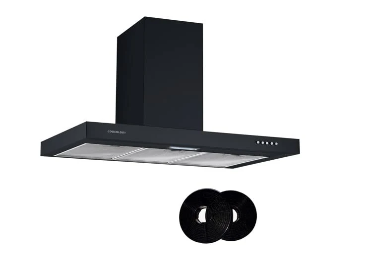 Cookology TSH901BK/A 90cm Chimney Hood - 3 Speed LED, 315m3/h