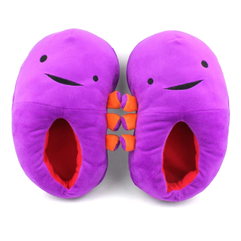 Heart Guts Kidney Slippers - Plush Cozy and Comfy Purple and Orange No-Skid - Women’s Size 5-8, Multicolored, One Size - Image 1