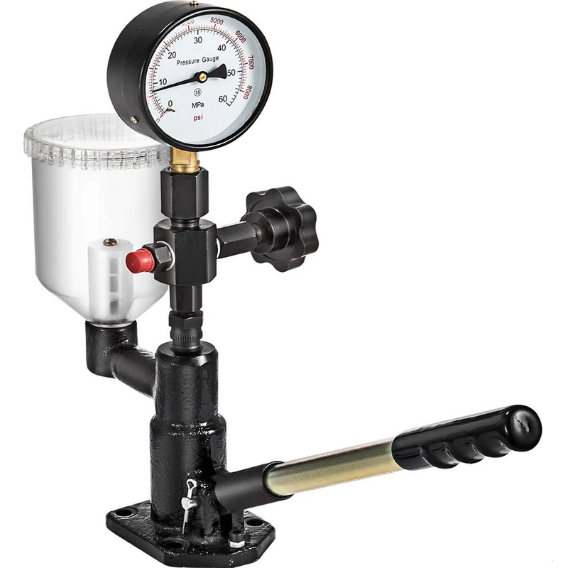 VEVOR Diesel Injector Nozzle Tester 0-400BAR/0-8000PSI with Dual Scale Gauge to Adjust and Test Diesel Injector Nozzle Pop Pressure