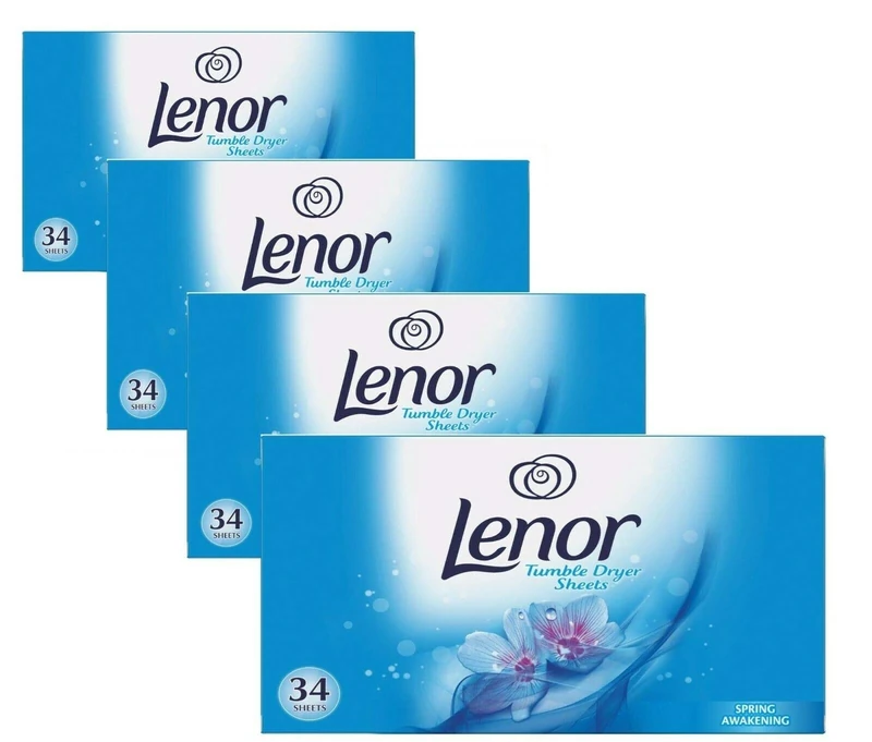 Lenor Tumble Dryer Sheets Spring Awakening 34 Sheets (Pack of 4)