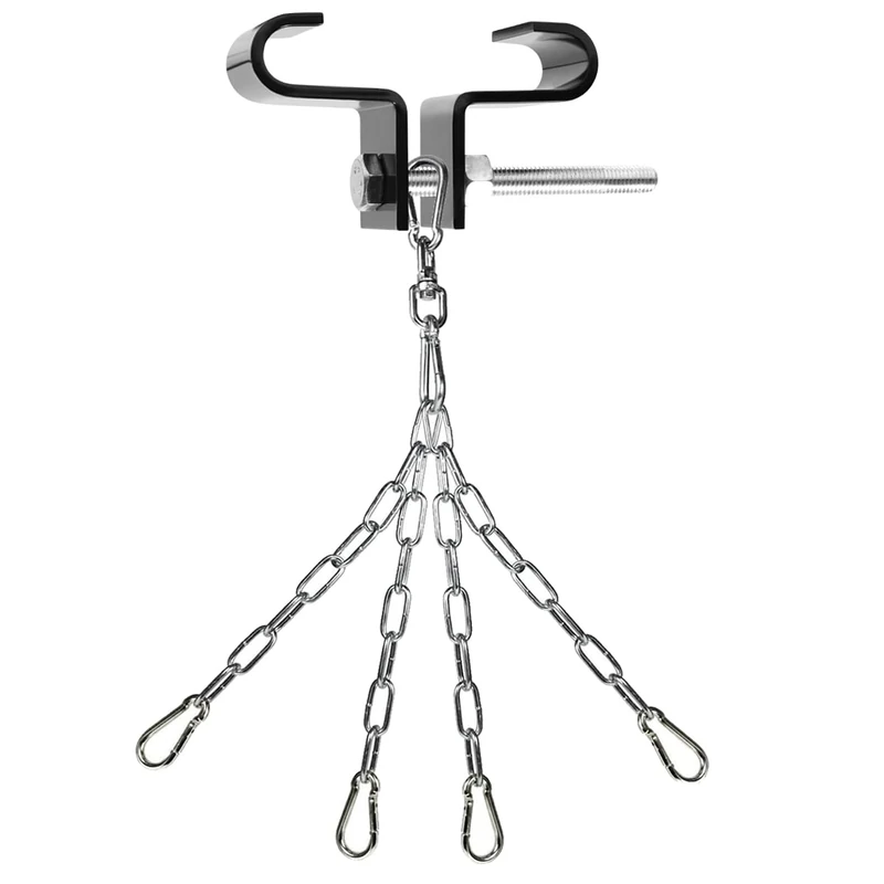 Yes4All Combo Punch Bag Chain with 4 Snap Hooks and Steel Ceiling Hook Suspension for Punching Bag Mount, Hammocks, Gymnastics, Swing Hook - Outdoor & Indoor and 2 Expansion Bolts for Concrete
