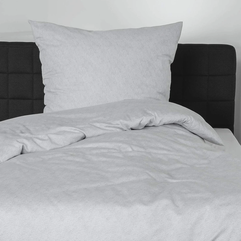 Bierbaum Bed Linen, Satin, Silver, 155 x 220 cm