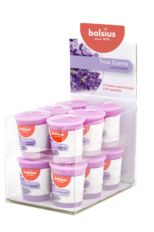 BOLSIUS 24 Candles Dim 53/45 15 h Viola Profumo Lavanda