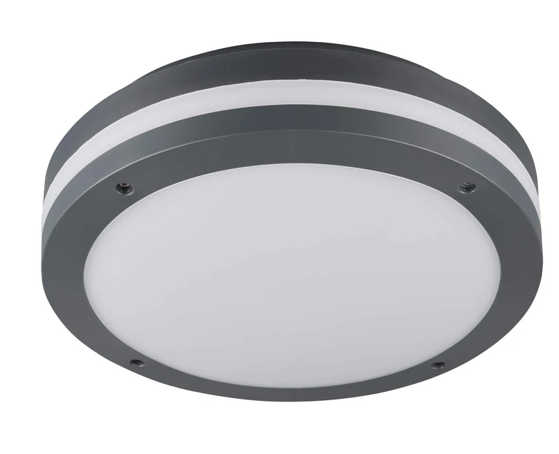 Trio Leuchten Piave 676960142 LED Outdoor Ceiling Light Plastic Anthracite with 12 Watt LED Motion Sensor