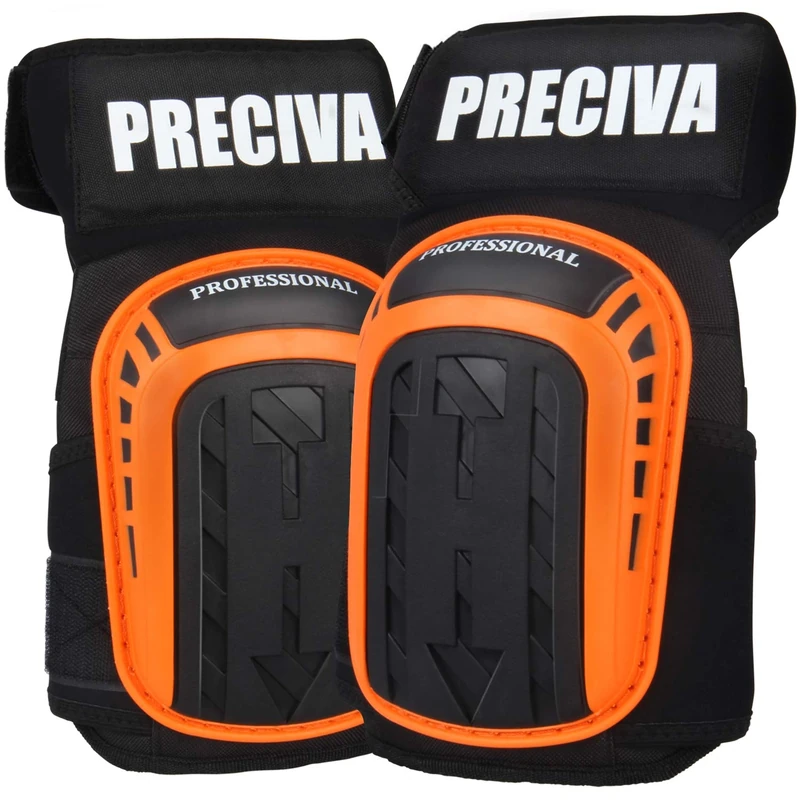 Preciva Two-Color Knee Pads for Work, Super Comportable Heavy Duty Gel Cushion and Foam Padding KneePads with Anti-Slip Straps and Adjustable Easy-Fix Clips for Men, Women, Gardening, Flooring