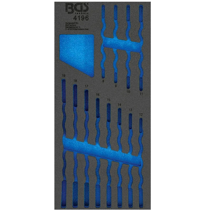 BGS 4196 | Tool Tray 1/3: Ratchet Combination Wrench Set | 8 - 19 mm | 12 pcs.