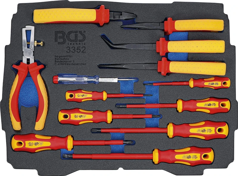 BGS 3352 | Foam Tray for BGS BOXSYS1 and 2: VDE Pliers / Screwdriver Set | 13 pcs.