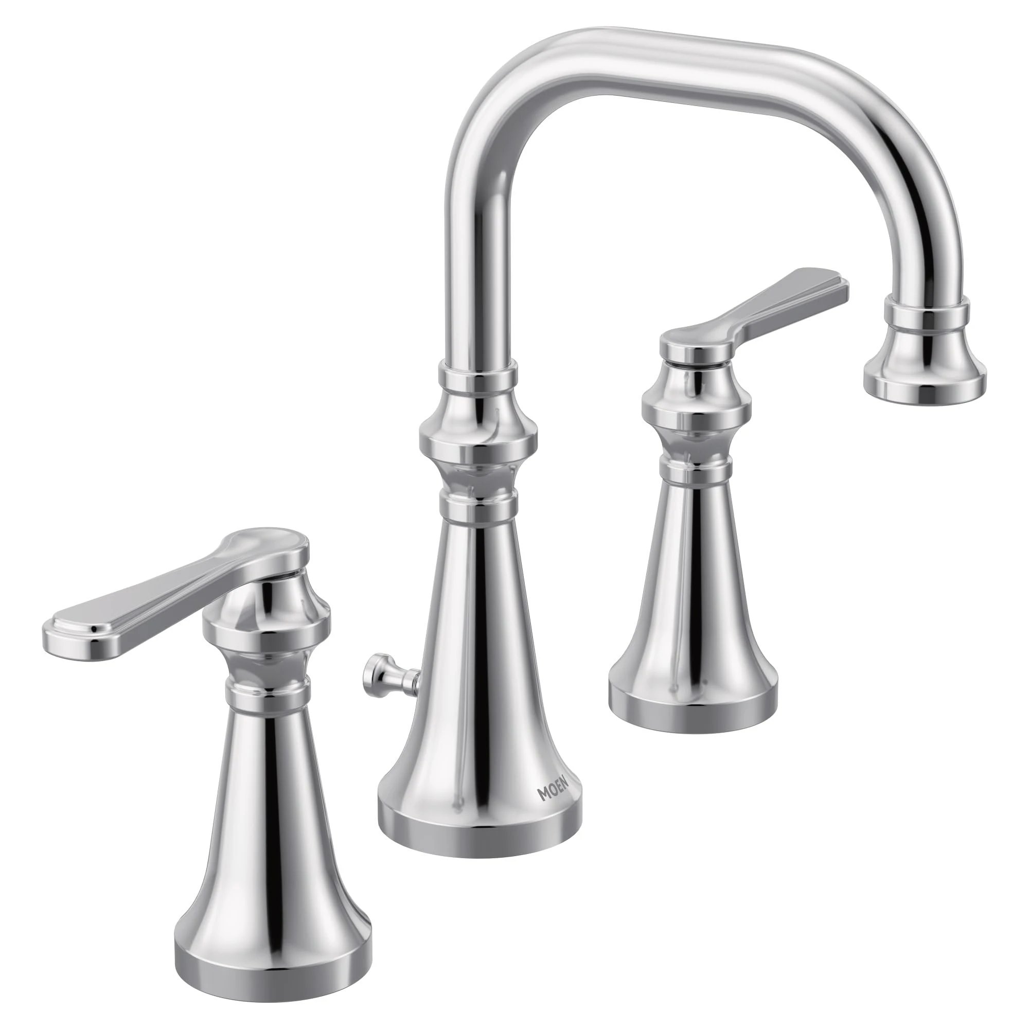 Moen TS44102 Colinet Traditional Two Widespread High-Arc Bathroom Faucet Taps with Lever Handles, Valve Required, Chrome