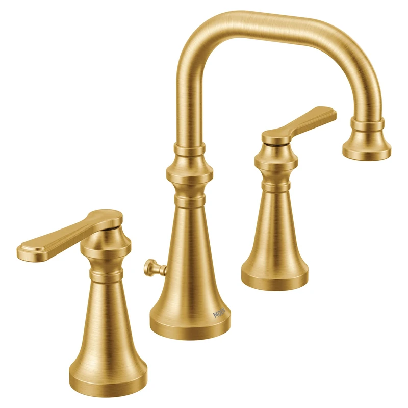 Moen TS44102BN Colinet Traditional Two Widespread High-Arc Bathroom Faucet with Lever Handles Valve Required, Brushed Nickel