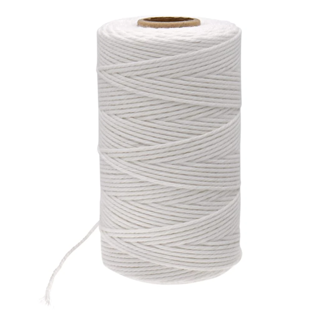 G2PLUS White Cotton String Twine, 100M Gift Wrapping Bakers String, 2MM Handicrafts Decorative Cord Twine for DIY Gift Decorations
