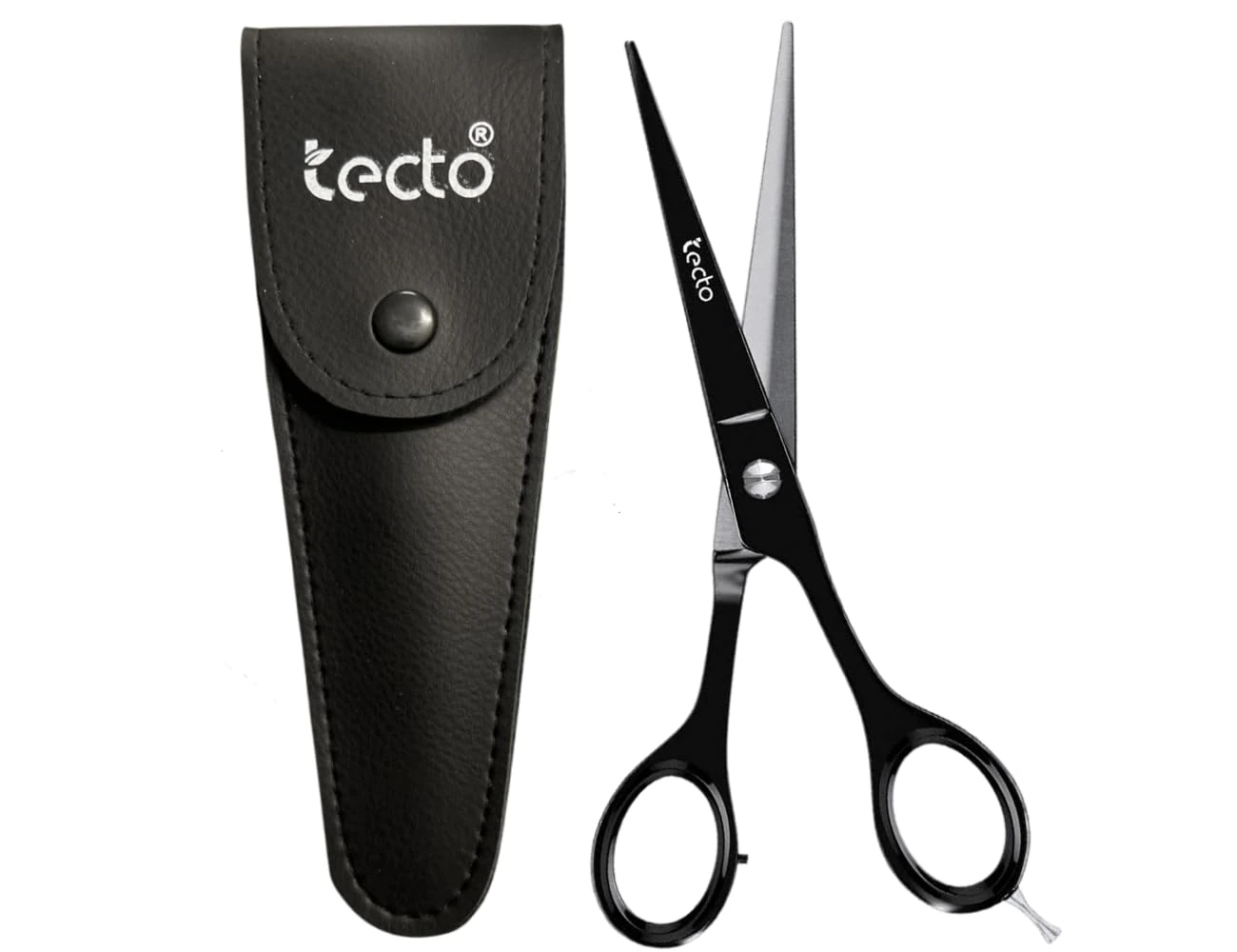 Tecto 6" Hair Dressing Scissors Sharp, Hair Cutting Scissor for Professional, Hairdressers Barbers Stainless Steel Hair Cutting Shears, Sharp Hair Scissors for Women, Men, Children and Adults (Black)