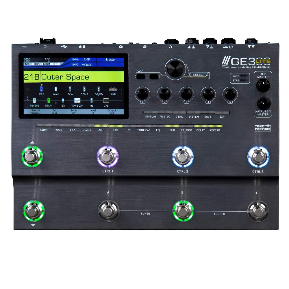MOOER GE300 Lite Guitar Amp Modelling Multi Effects Processor, FX LOOP, Cab Sim, IR Loader, Tone Capture, Full Complement of Classic and Modern Effects for Stage and Studio