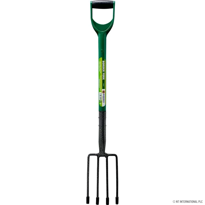 Garden Border Digging Fork - Gardening Hand Tool Carbon Steel 4 Tooth Handle Heavy Duty | Cultivating All Types Of Soil | Garden Pitchfork Tool For Gardening & Digging