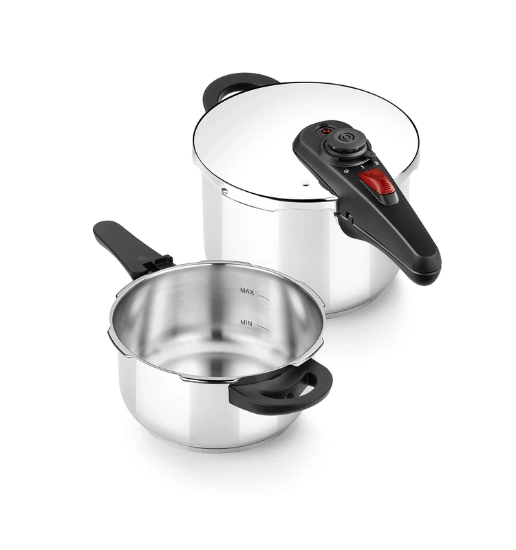 BRA Allure Fast Pressure Cooker Duo Set 4+6 Litre Stainless Steel Suitable for All Cookers Including Induction [Amazon Exclusive]