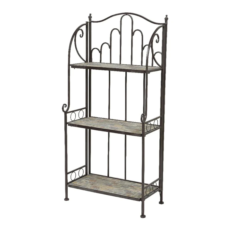 EDP 75350 Stuttgart Mosaic Iron Shelf, 32 x 58 x 125 cm, Multicoloured - Image 1