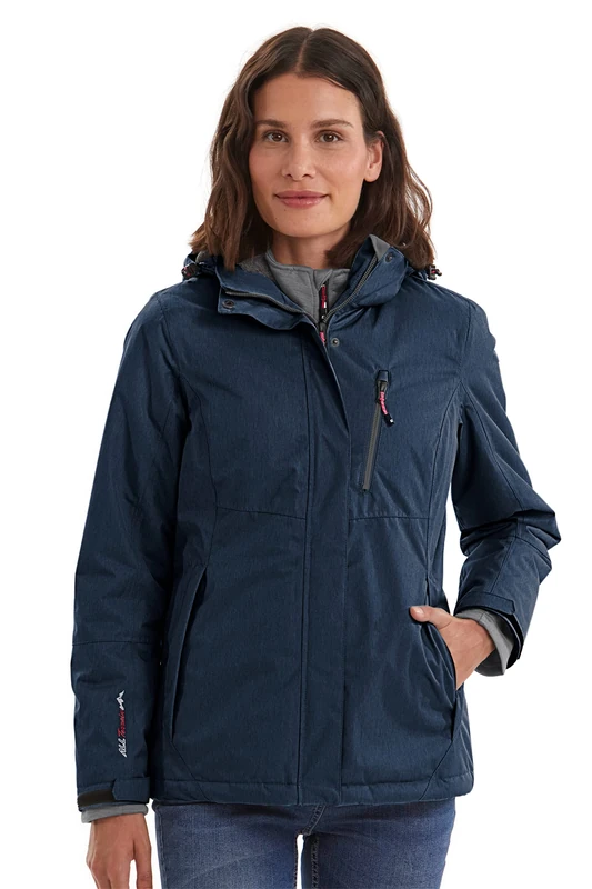 Killtec Nira Women's Functional Jacket with Removable Hood, womens, Functional jacket with zip-off hood, 32262-000, dark navy, 52 (EU)