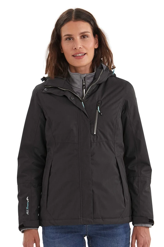 Killtec Nira 32262-000 Women's Functional Jacket with Zip-Off Hood, Black, EU 54 (UK size 44)