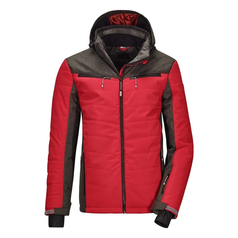 Killtec Men's Savognin Mn Jacket Hybrid Jacket with Zip-off Hood and Snow Guard, mens, Hybrid jacket with zip-off hood and snow guard, 36331-000, Anthracite melange, XXX-Large - Image 1