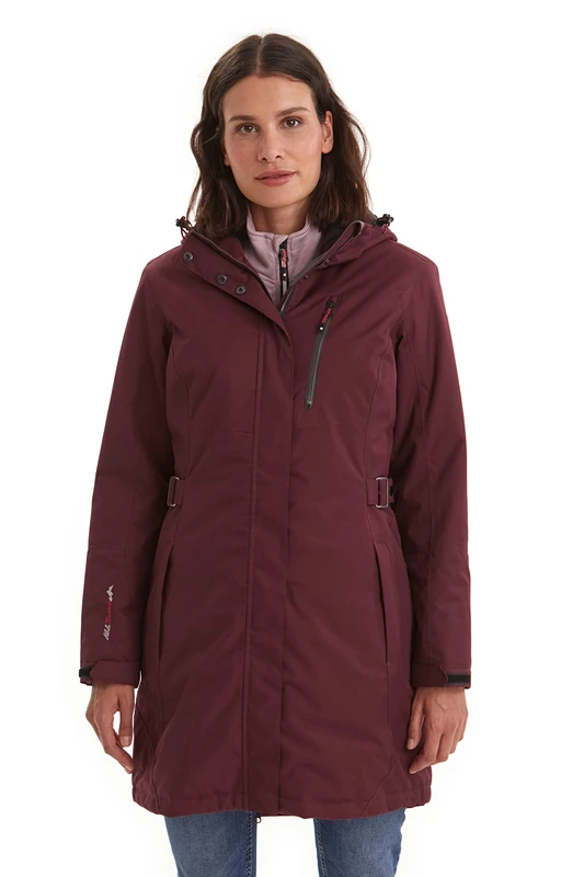 Killtec Alisi Women's Functional Parka with Removable Hood, womens, Functional parka with zip-off hood, 32730-000, plum, 42