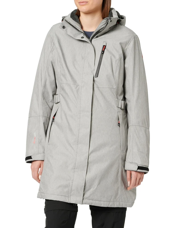 Killtec Alisi Women's Functional Parka with Removable Hood, womens, Functional parka with zip-off hood, 32730-000, Mid-Grey, 42