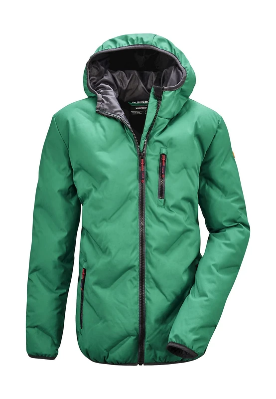 Killtec Lynge Bys Boys' Quilted Jacket in Down Look with Hood, boys, Jacket in down look with hood, 35481-000, Green, 152 (EU) - Image 1