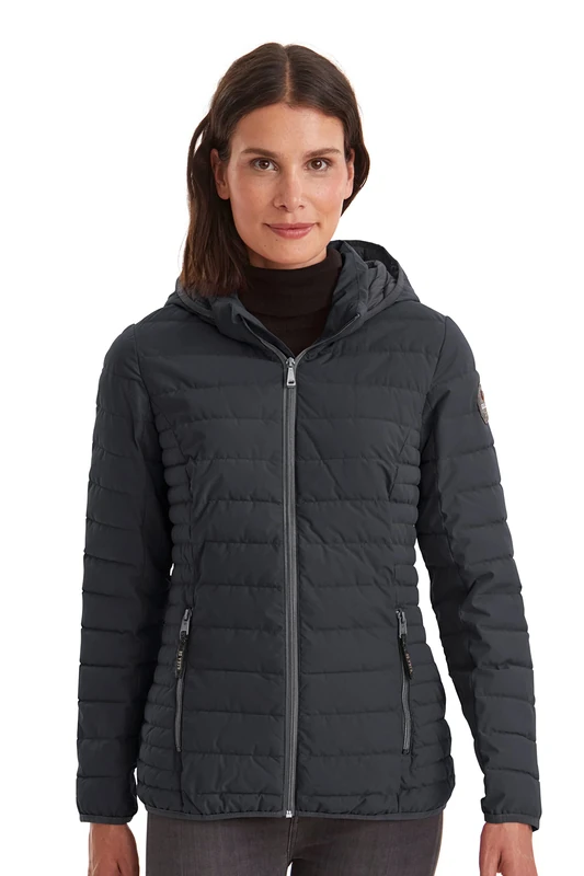 G.I.G.A. DX Ventoso Wmn Women's Quilted Jacket D Casual Functional Jacket in Down Look with Removable Hood, womens, Casual functional jacket in down look with zip-off hood, 35852-000, dark navy, 42 - Image 1