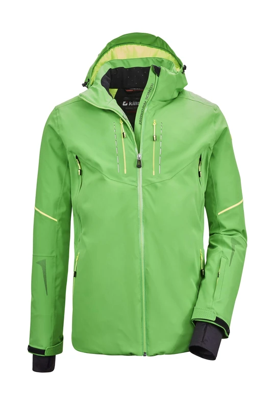 Killtec Kuopio Men's Ski Jacket A Functional Jacket with Zip-off Hood and Snow Guard, mens, 36102-000, Green, M