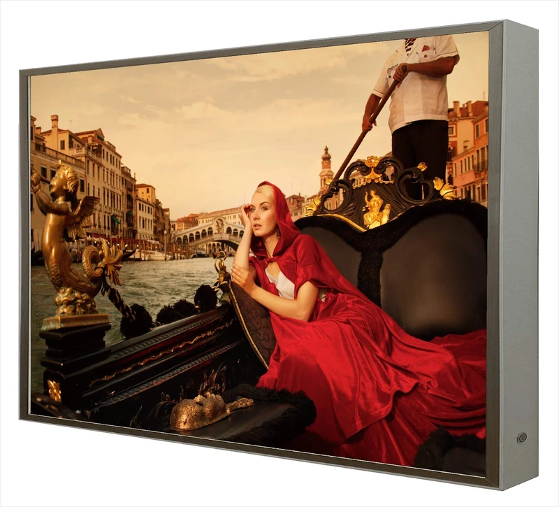 White Lacquered Wooden Frame Backlit Gondola Ride - Image 1