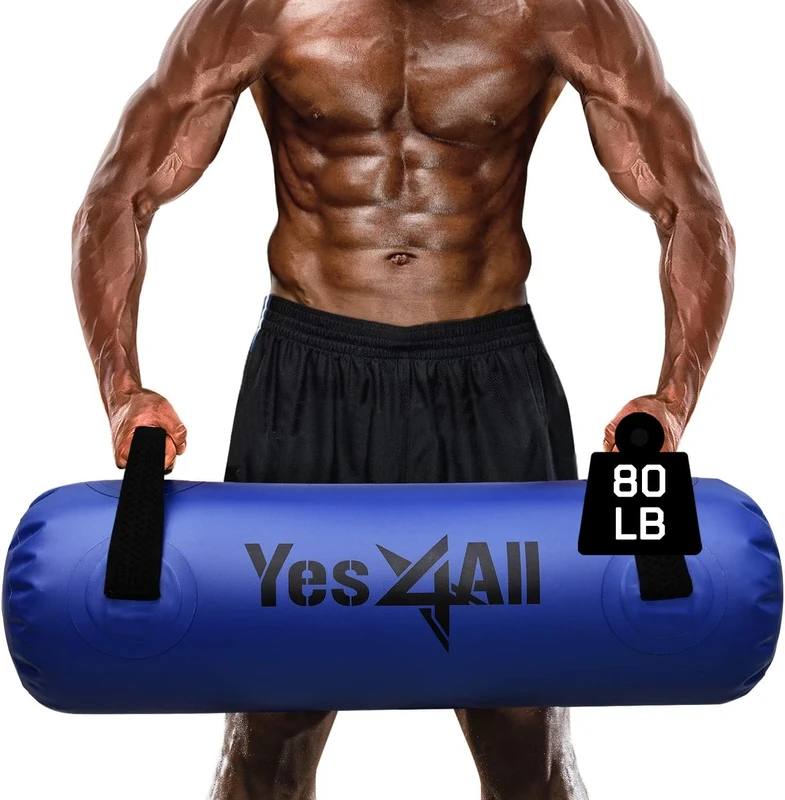 Yes4All Large Aqua Bags for Workout 80lbs - Ultimate core Water Weights Aqua Bag - Portable Stability Fitness - Perfect Agility, Durability for Indoors and Outdoors - Dark Blue