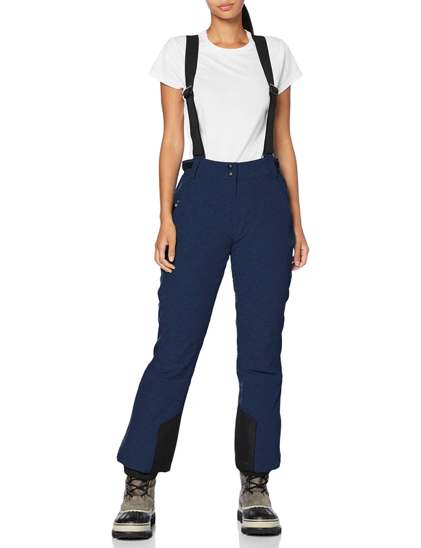 Killtec Erielle Women's Ski Trousers, womens, Functional trousers with removable straps, edge protection and snow guard, 30809-000, denim, 34 (EU)