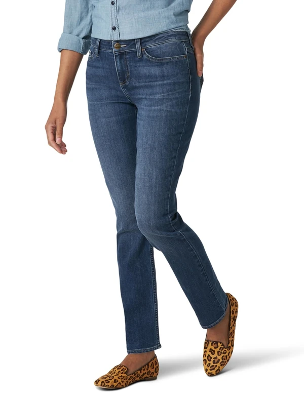 Lee Women's Regular Fit Straight Leg Jean, Seattle, 12 Petite - Image 1
